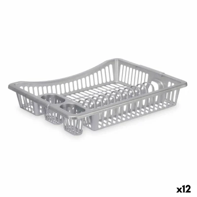 Afbeelding van Afdruiprek voor Keukengootsteen Zilverkleurig Plastic 46 x 8 36 cm (12 Stuks)