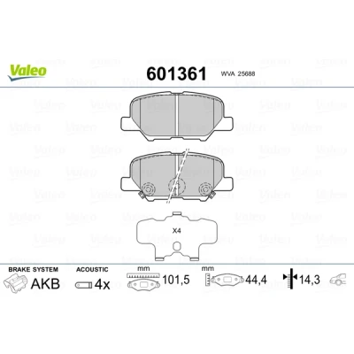 Afbeelding van Valeo Remblokset 601361