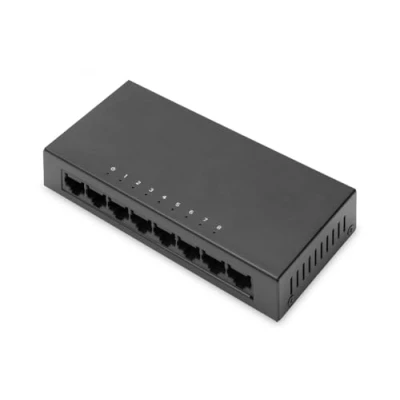 Afbeelding van DIGITUS 8 poorts Fast Ethernet Netwerk Switch Onbeheerd 8x RJ45 Poorten 10/100 Mbps Auto MDI/MDI X Plug &amp; Play zwart