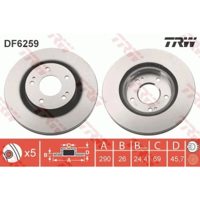 Afbeelding van Trw Remschijf DF6259