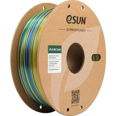 Afbeelding van eSUN Silk Candy PLA Filament 1.75mm, zijdeachtig veelkleurig 3D Printer PLA, kleurverloop 1KG Spool (2.2 LBS) voor Printers (Goud Blauw Groen, 1KG)
