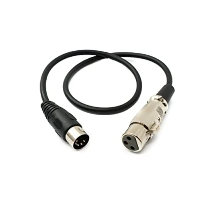 Afbeelding van System S Audiokabel 50 cm XLR 3 polige bus naar DIN 5 stekker adapter in zwart