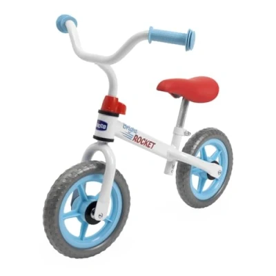 Afbeelding van Chicco loopfiets Bright Rocket, pedaalvrije kinderfiets, lichtgewicht loopfiets, met verstelbaar stuur en zadel, max 25 kg, wit, 2 5 jaar, cadeau idee
