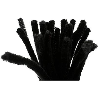 Afbeelding van Creotime Chenille Draad 25 Stuks 30 Cm 9 Mm Zwart