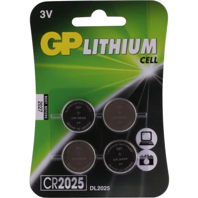 Afbeelding van GP Batteries Lithium CR2025 3V Knoopcel Batterij 4 pack Kleurloos Batterijen