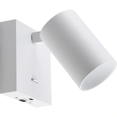 Afbeelding van Deko Light CAN TILT wandspot, wit, 10 x cm, metaal, schakelaar, USB