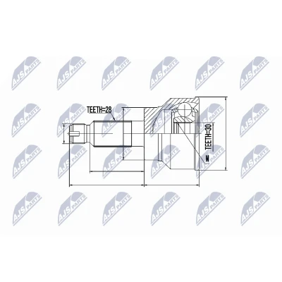 Afbeelding van Homokineet reparatie set, aandrijfas NTY NPZ SU 020