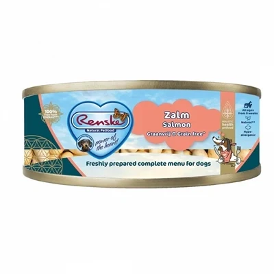 Afbeelding van 24x Renske Blik Vers Gestoomd Complete Menu Zalm Graanvrij 95 gr