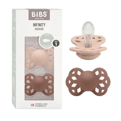 Afbeelding van BIBS® speen Infinity symmetrische 6 18 maanden Blush &amp; Woodchuck 2 stuks.