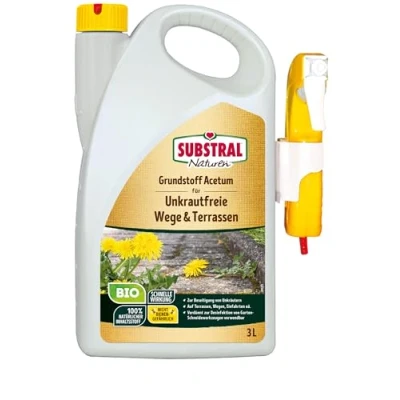 Afbeelding van Substral Naturen Grondstof Acetum, 3L Spray, ondersteunt de onkruidverwijdering op wegen, terrassen of opritten, groen