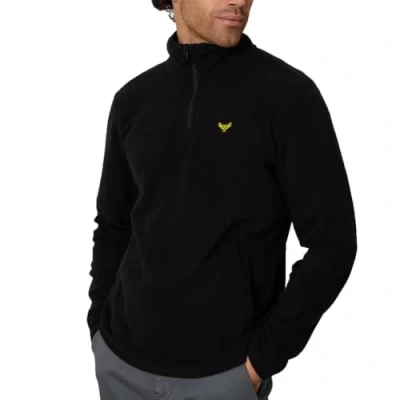 Afbeelding van Threadbare Heren Blade Quarter Zip Fleece Sweatshirt Trui Trui, Zwart, S