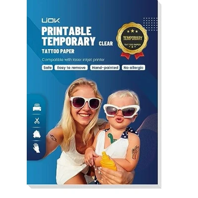 Afbeelding van Tijdelijk tattoopapier, bedrukbaar, A4 x 5 vellen, doe het zelf tattoo, transferpapier voor inkjet en laserprinters