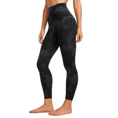 Afbeelding van CRZ YOGA Super Hoog Getailleerde Butterluxe Yogabroek 25 Inch Boterzachte Trainingslegging Voor Dames Black Tie Dye Flowers S