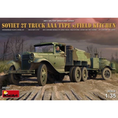Afbeelding van Miniart Soviet 2 T Truck Aaa Type W/field Kitchen (Min35257) modelbouwsets, hobbybouwspeelgoed voor kinderen, modelverf en accessoires