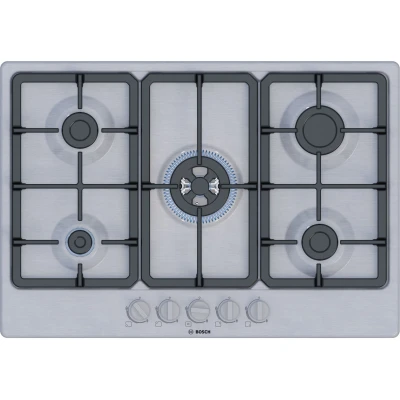 Afbeelding van Gaskookplaat BOSCH Serie 4 5 branders 52 x 75 4,5 cm PGQ7B5K90 Roestvrij staal