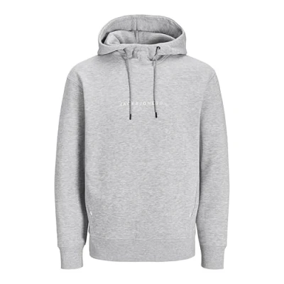Afbeelding van JACK&amp;JONES PLUS Heren Jjtree Sweat Hood Pls capuchontrui, lichtgrijs gemêleerd/print: jas &amp; jones, 3XL grote maten
