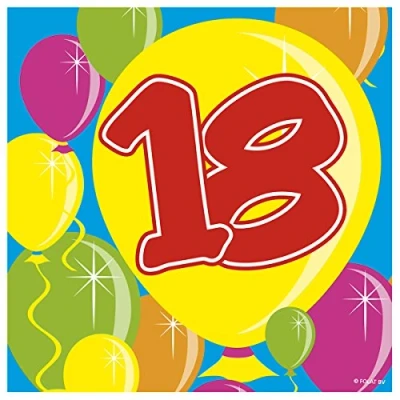 Afbeelding van Servet 18 jaar 20 stuks