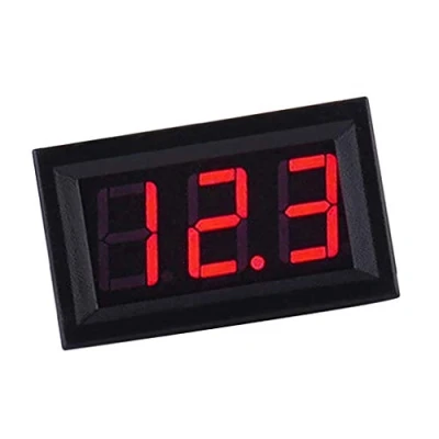 Afbeelding van ICQUANZX 0,56 `` DC 0 30V digitale voltmeter Spanningstester Gauge Heldere LED display 3 draads voor motorfiets Auto Motor Paneelmontage rood