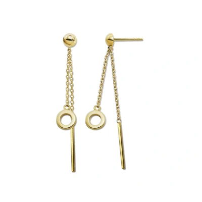 Afbeelding van Jwls4u Earparty Oorhangers Circle Line Gold Plated JE040G