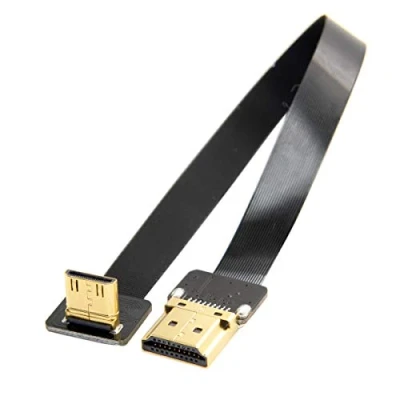 Afbeelding van CY CYFPV FPV Mini HDMI Male naar FPC Flat Cable 90 graden omhoog schuin 20 cm voor HDTV Multicopter luchtfotografie