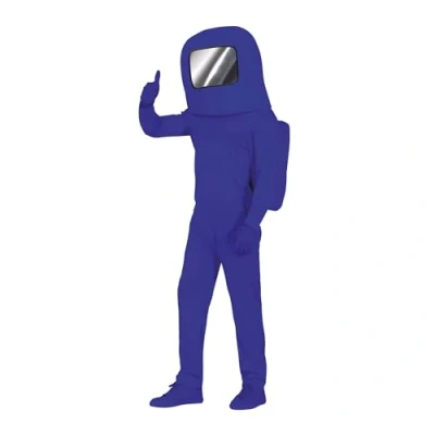 Afbeelding van Guirca Among Us Kostuum Vriendelijke Blauwe Astronaut Blauw Maat 48 50 Carnavalskleding Verkleedkleding