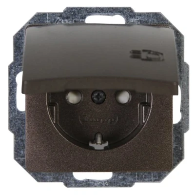 Afbeelding van Kopp Paris wandcontactdoos met aardingscontact, deksel en verhoogde contactbeveiliging, 920826067