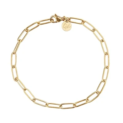 Afbeelding van Schakelarmband Dames in Goud Waterdicht Fijne Schakel Roestvrij Staal Armband I Maat Verstelbare Ketting
