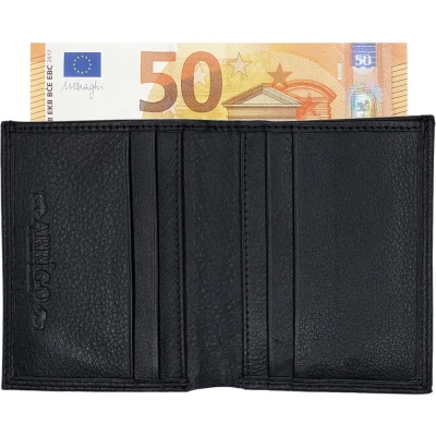Afbeelding van Kaarthouder Pasjeshouder Creditcardhouder Briefgeld Leer Zwart Pasjes