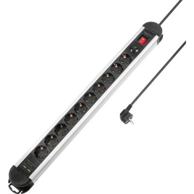 Afbeelding van Sygonix SY 4755858 Overspanningsveilige stekkerdoos Zilver, Zwart Randaarde stekker 1 stuk(s)