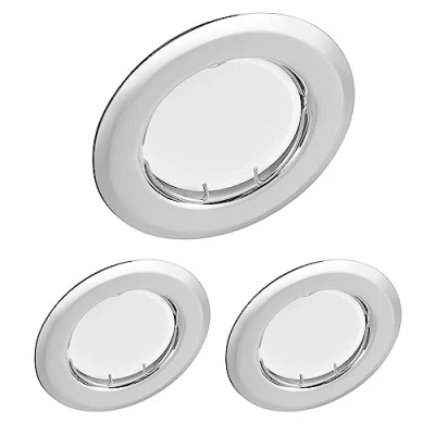 Afbeelding van 3x LED inbouwspots rond chroom 3 Watt 230V dimbaar Ø 52 71 mm gatmaat inbouwspot plafond spot inbouwverlichting (warm wit 3000K)
