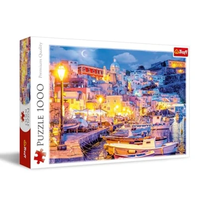 Afbeelding van Trefl Procida eiland &#039;s nachts, Italië puzzel 1000 stukjes DIY met het Italiaanse eiland, Creatieve ontspanning, Plezier, Klassieke voor volwassenen en kinderen vanaf 12 jaar