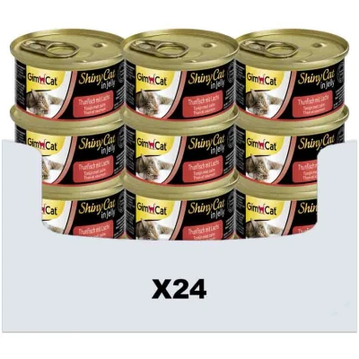 Afbeelding van 24x GimCat ShinyCat Jelly Tonijn &amp; Zalm 70 gr
