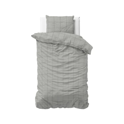 Afbeelding van Dekbedovertrek 1 Persoons 140x200 Dreamhouse Satijn Grijs Inclusief Kussensloop