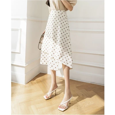 Afbeelding van Dames Rok Midi Hoge taille Wit Maat XL