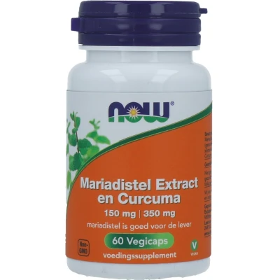 Afbeelding van NOW Silymarine extract 150 mg en curcuma 350 60 vcaps