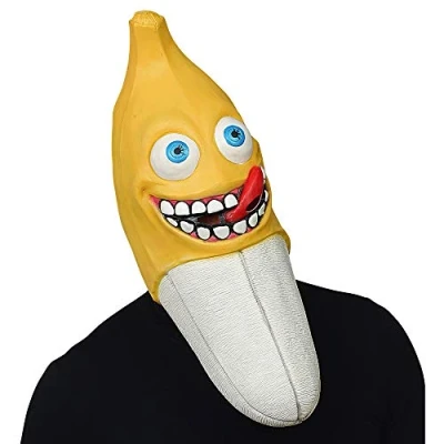 Afbeelding van Widmann Natuur Groente &amp; Fruit Kostuum Half Gepelde Banaan Masker Geel Carnavalskleding Verkleedkleding