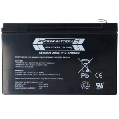 Afbeelding van RPower OgiV1270LP 12V 7Ah Longlife loodaccu AGM loodgelaccu