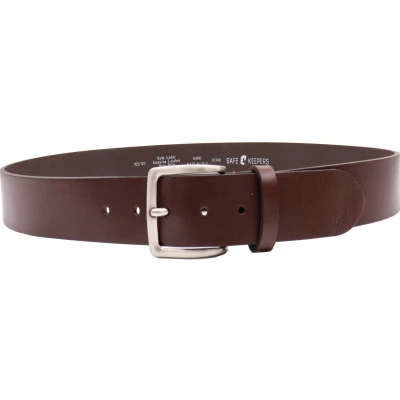 Afbeelding van Safekeepers leren riem heren riemen dames Bruin 4 cm breed 105