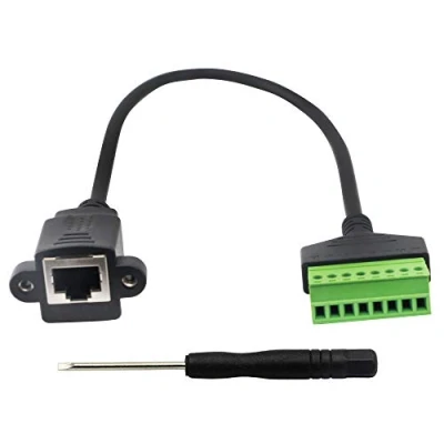 Afbeelding van RJ45 schroefklem, mannelijk naar 8 pins schroefaansluiting,RJ45 8p8c boutschroeftype terminalconnector voor Cat5/6/7 Ethernet extender AV CCTV UTP DVR (vrouwelijk terminal)
