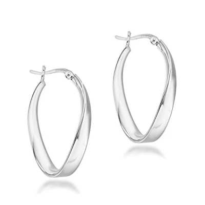 Afbeelding van Tuscany Silver Creolen sterling zilver ovaal gevlochten Voor Dames