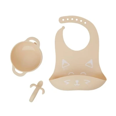Afbeelding van Babymoov serviesset FIRST&#039;ISY vosje(kom + lepel silicone slabbetje)