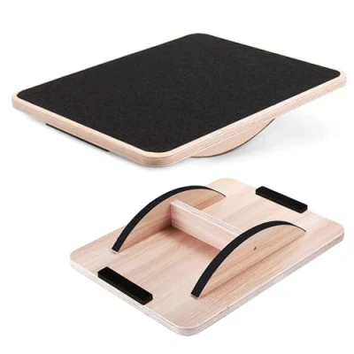 Afbeelding van Yes4All R7TM Professioneel rocker balansbord, 44 centimeter, rocker, houten balansbord voor sta bureau, ondersteuning tot 158 kg, zwart, 30D