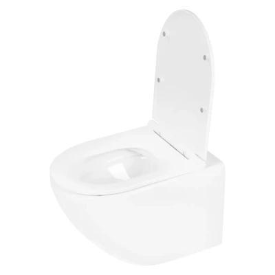 Afbeelding van Differnz hangend toilet randloos met zitting wit