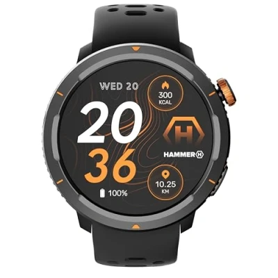 Afbeelding van Hammer Smartwatch 2 Lite 1,43 inch AMOLED display, always on displayfunctie, 370 mAh batterij voor maximaal 15 dagen looptijd met één lading, 3 ATM waterdicht, Bluetooth