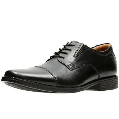 Afbeelding van Clarks Tilden Cap heren Oxford Derby, zwart leer , 42 EU Breed