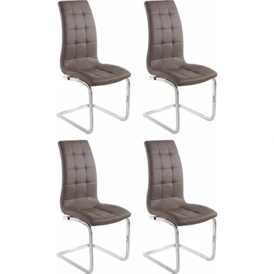 Afbeelding van INOSIGN Vrijdragende stoel Lola set van 2 of 4, bekleding imitatieleer fluweelstof, chroom metalen frame (set)