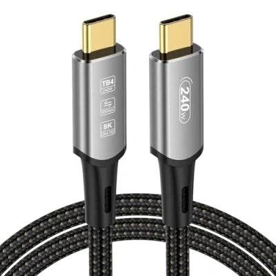 Afbeelding van DGHUMEN USB4 kabel met Thunderbolt 4 kabel, 1 m, 240 W oplaadkabel, 40 Gbps, datakabel, 8 K @60Hz, 4K @120Hz HDR, PD3.1, USB C naar voor iPhone 15Pro, Macbook, iPad Pro, SSD, laptops,