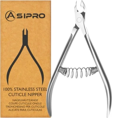 Afbeelding van ASIPRO Nagelriem Knipper, Extra Fijn Nagelriemtangen, Professioneel Cuticle Nipper voor het Verwijderen van Nagelriemen, Nagelriemknipper Roestvrij Staal, Nagelriemtang Vingers en Tenen