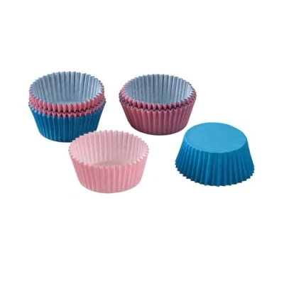 Afbeelding van Dr. Oetker Papieren bakvormpjes, 50 stuks, perfect voor muffins, cupcakes en pudding, hittebestendig, gemakkelijk te verwijderen, extra groot, gecertificeerd, blauw/roze
