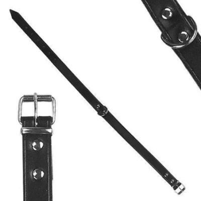Afbeelding van Goedkope hondenhalsband leer 12mm zwart